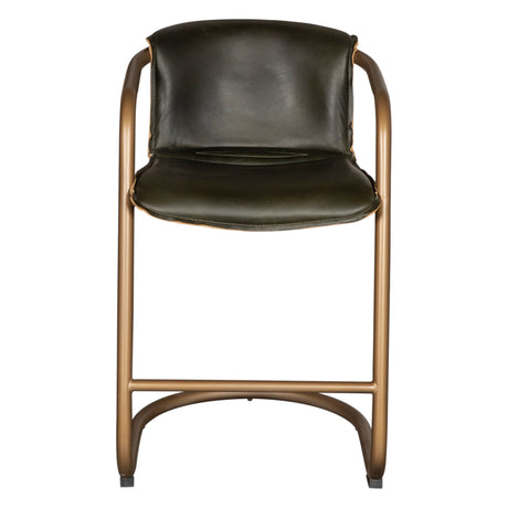 Portofino 22" Counter Chair in Emerald Green Leather by Home Trends & Design at Eve Furniture