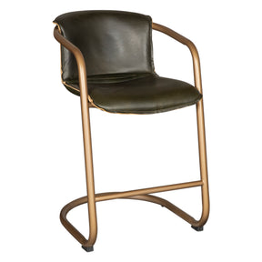 Portofino 22" Counter Chair in Emerald Green Leather by Home Trends & Design at Eve Furniture