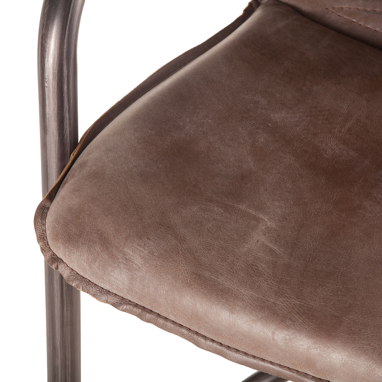 Portofino 22" Counter Chair in Jet Brown Top Grain Leather by Home Trends & Design at Eve Furniture