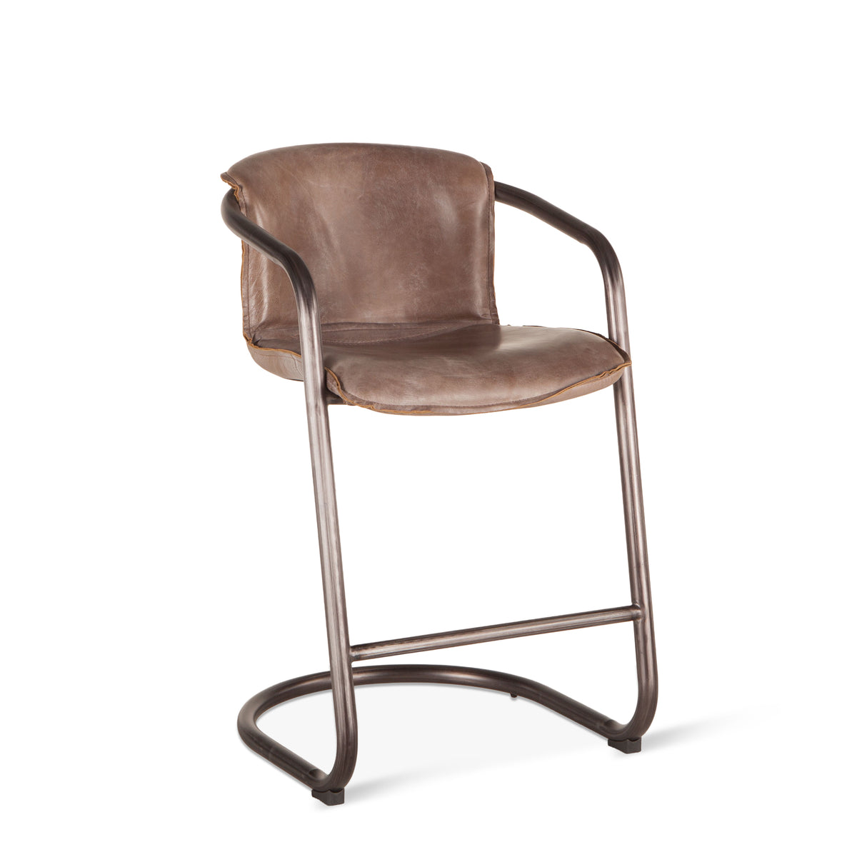 Portofino 22" Counter Chair in Jet Brown Top Grain Leather by Home Trends & Design at Eve Furniture
