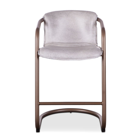 Portofino 22" Counter Chair in Vintage White Top Grain Leather by Home Trends & Design at Eve Furniture