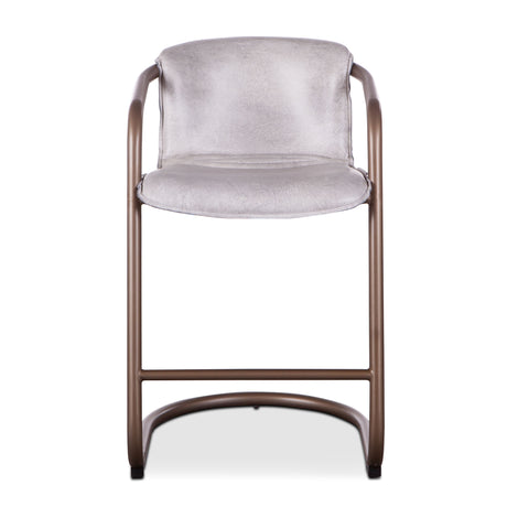 Portofino 22" Counter Chair in Vintage White Top Grain Leather by Home Trends & Design at Eve Furniture