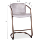 Portofino 22" Counter Chair in Vintage White Top Grain Leather by Home Trends & Design at Eve Furniture