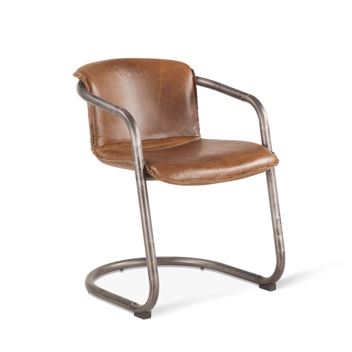 Portofino 22" Dining Chair in Berham Chestnut Leather, Set of 2 by Home Trends & Design at Eve Furniture