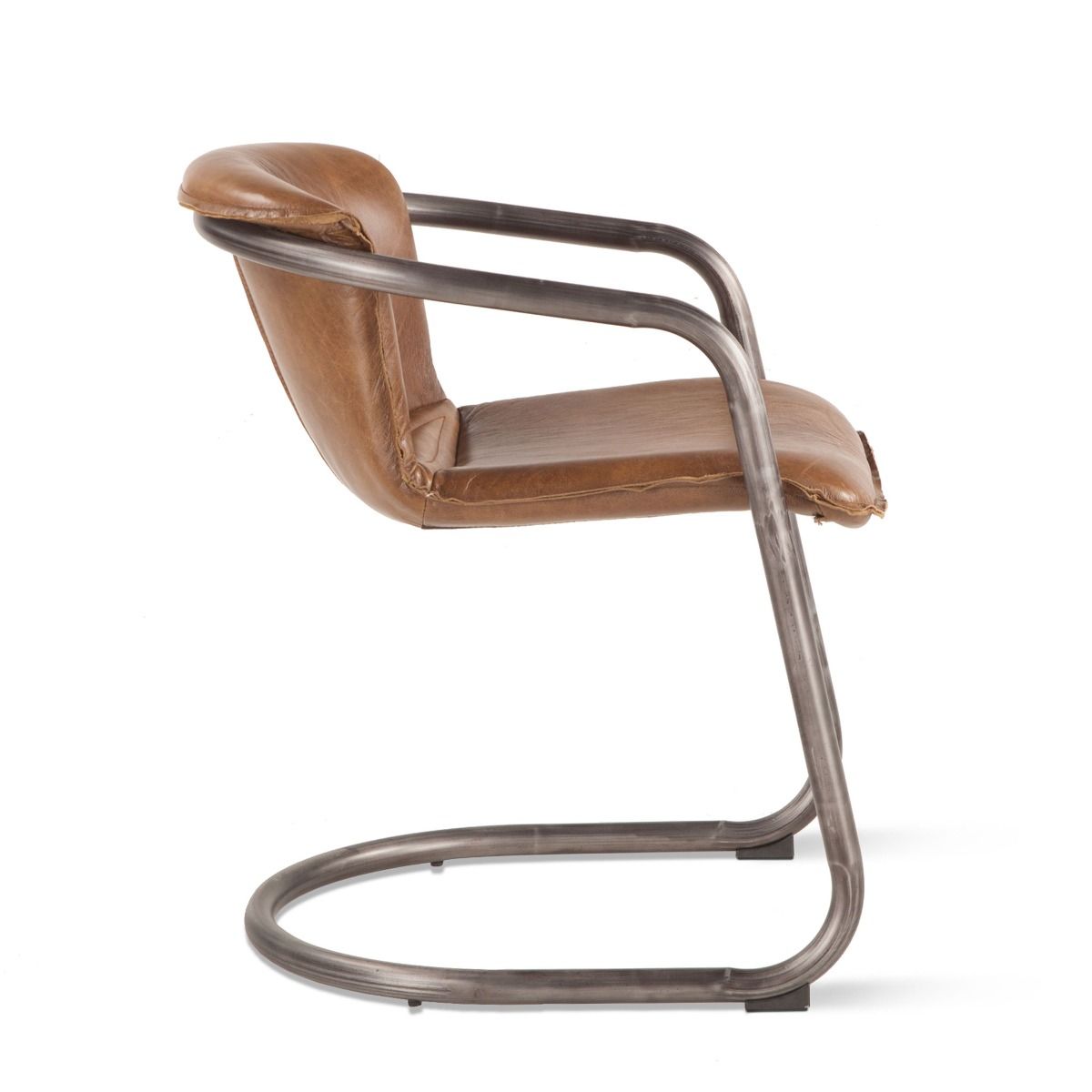 Portofino 22" Dining Chair in Berham Chestnut Leather, Set of 2 by Home Trends & Design at Eve Furniture