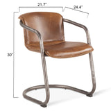 Portofino 22" Dining Chair in Berham Chestnut Leather, Set of 2 by Home Trends & Design at Eve Furniture