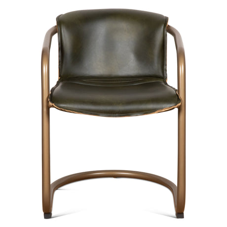 Portofino 22" Dining Chair in Emerald Green Leather, Set of 2 by Home Trends & Design at Eve Furniture