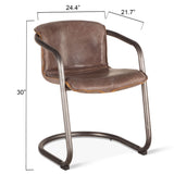 Portofino 22" Dining Chair in Jet Brown Leather, Set of 2 by Home Trends & Design at Eve Furniture