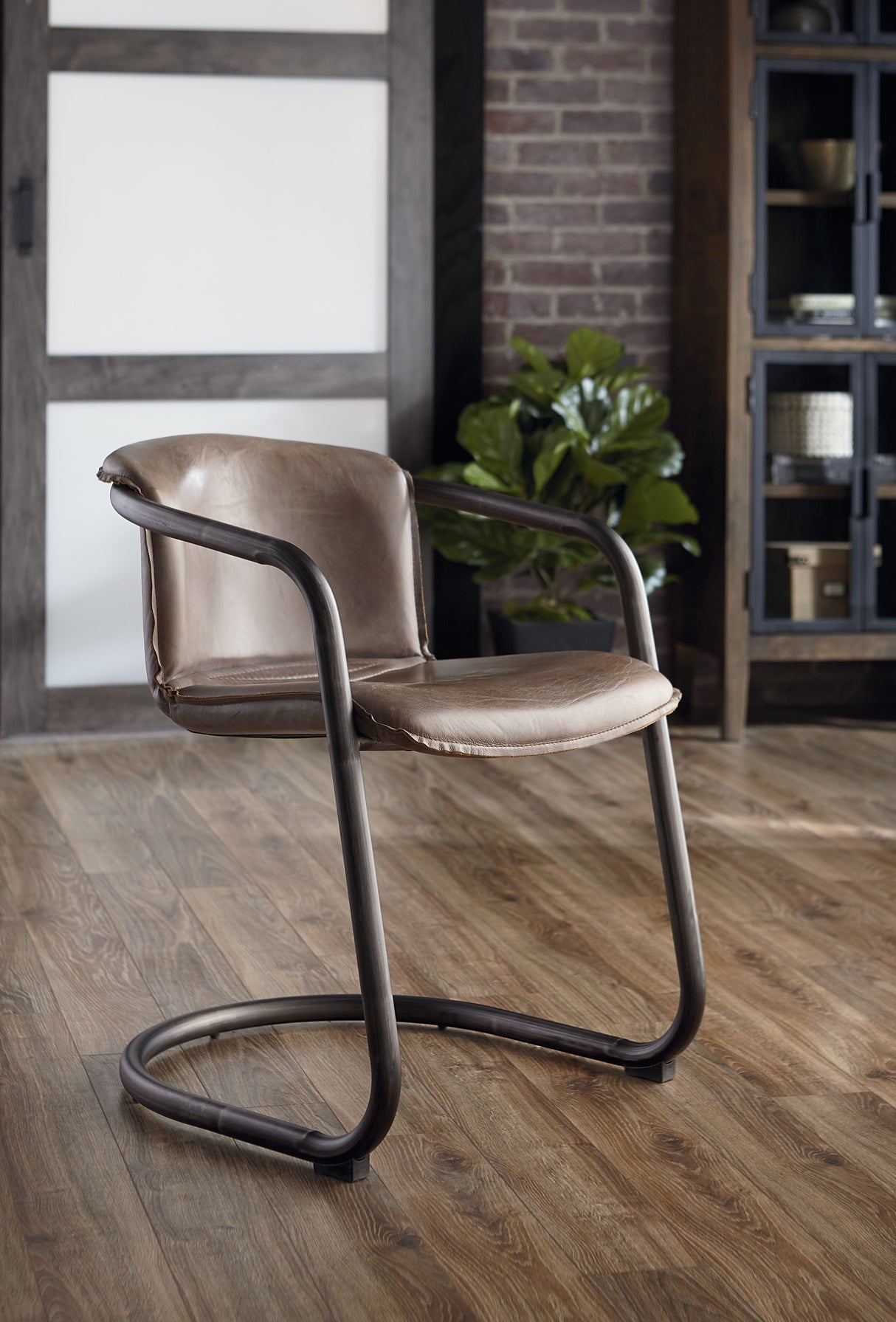 Portofino 22" Dining Chair in Jet Brown Leather, Set of 2 by Home Trends & Design at Eve Furniture