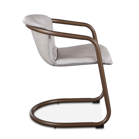 Portofino 22" Dining Chair in Vintage White Leather, Set of 2 by Home Trends & Design at Eve Furniture