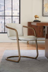 Portofino 22" Dining Chair in Vintage White Leather, Set of 2 by Home Trends & Design at Eve Furniture