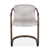 Portofino 22" Dining Chair in Vintage White Leather, Set of 2 by Home Trends & Design at Eve Furniture