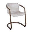 Portofino 22" Dining Chair in Vintage White Leather, Set of 2 by Home Trends & Design at Eve Furniture