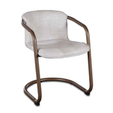 Portofino 22" Dining Chair in Vintage White Leather, Set of 2 by Home Trends & Design at Eve Furniture