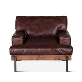 Portofino Industrial 41" Accent Chair in Geisha Brown Leather by Home Trends & Design at Eve Furniture