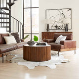 Portofino Industrial 41" Accent Chair in Geisha Brown Leather by Home Trends & Design at Eve Furniture