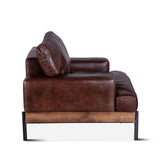 Portofino Industrial 41" Accent Chair in Geisha Brown Leather by Home Trends & Design at Eve Furniture