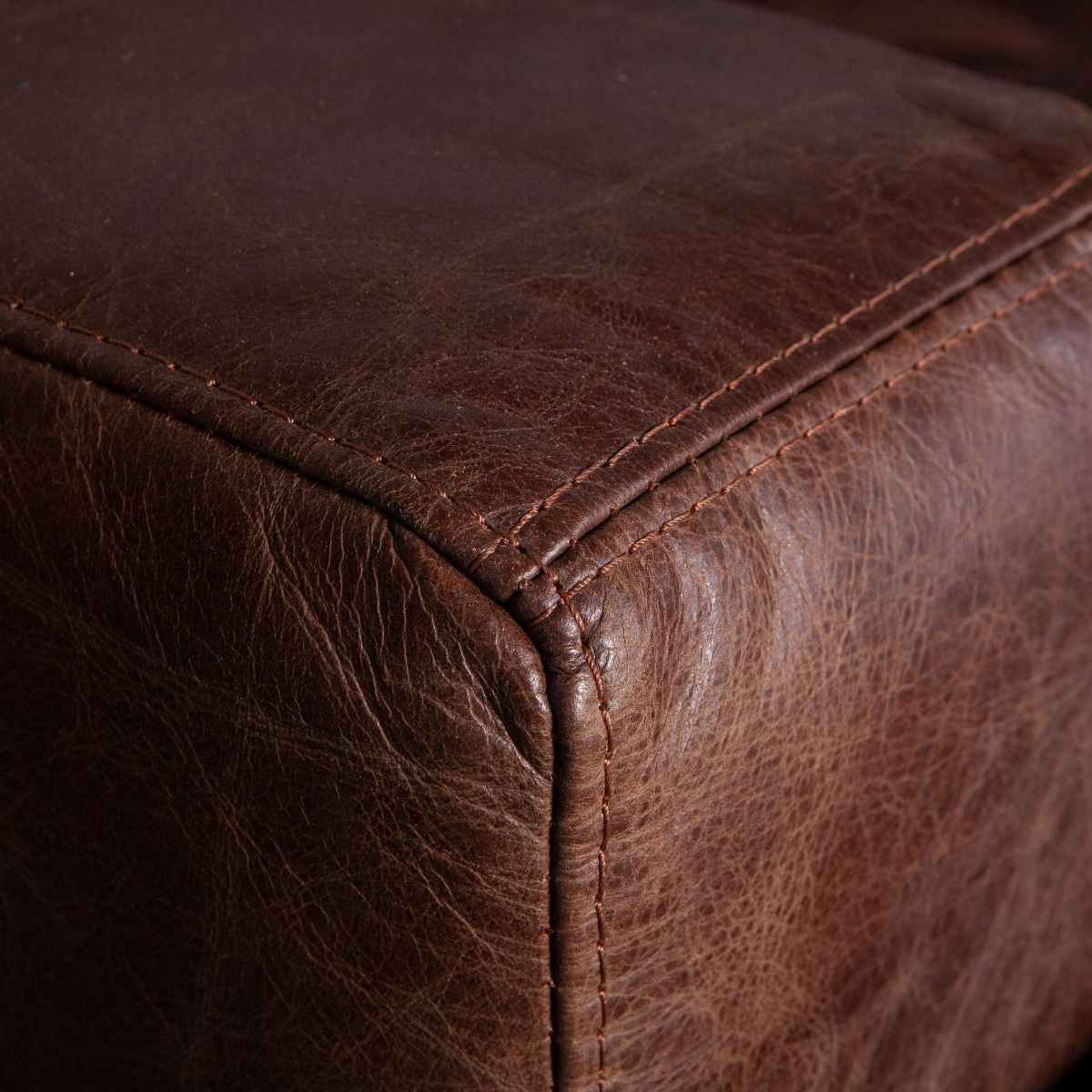 Portofino Industrial 41" Accent Chair in Geisha Brown Leather by Home Trends & Design at Eve Furniture