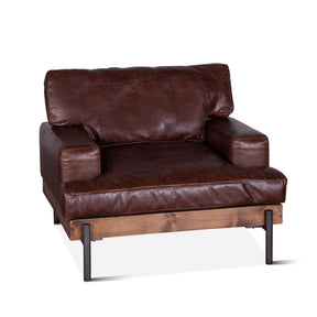 Portofino Industrial 41" Accent Chair in Geisha Brown Leather by Home Trends & Design at Eve Furniture