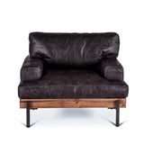 Portofino Industrial 41" Accent Chair in Morocco Black Leather by Home Trends & Design at Eve Furniture