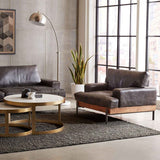 Portofino Industrial 41" Accent Chair in Morocco Black Leather by Home Trends & Design at Eve Furniture