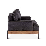 Portofino Industrial 41" Accent Chair in Morocco Black Leather by Home Trends & Design at Eve Furniture
