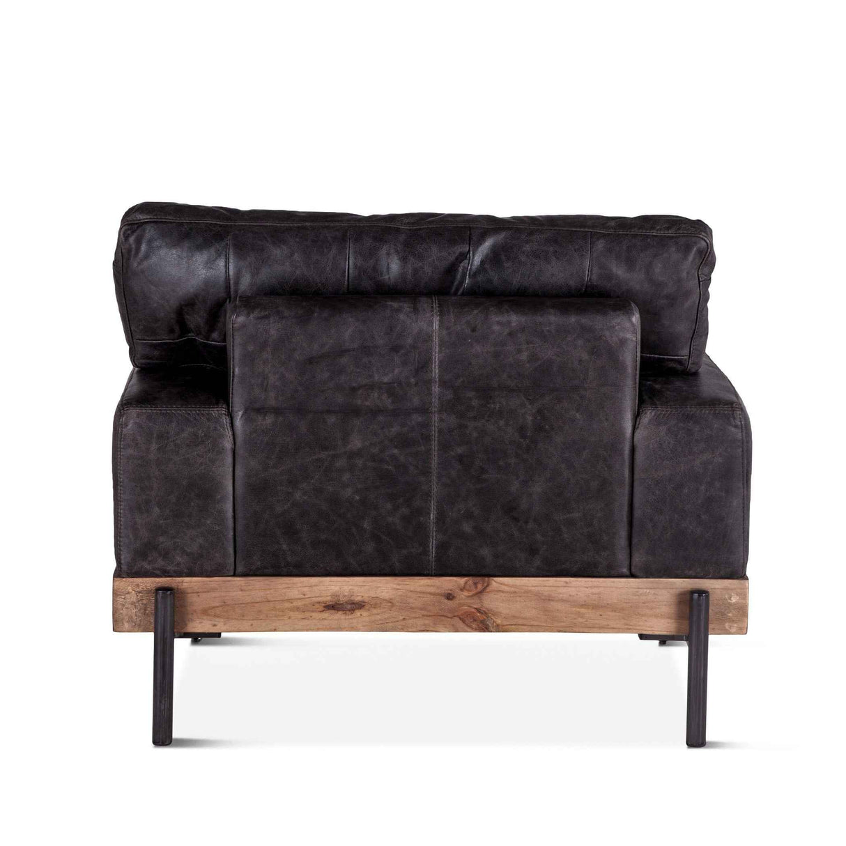 Portofino Industrial 41" Accent Chair in Morocco Black Leather by Home Trends & Design at Eve Furniture