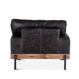 Portofino Industrial 41" Accent Chair in Morocco Black Leather by Home Trends & Design at Eve Furniture