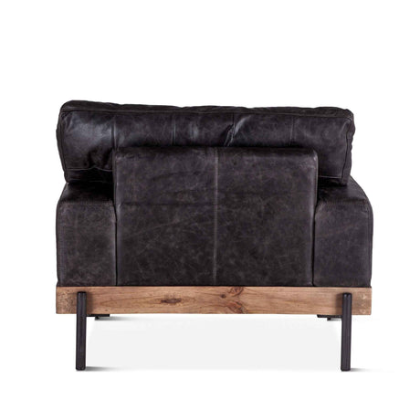 Portofino Industrial 41" Accent Chair in Morocco Black Leather by Home Trends & Design at Eve Furniture