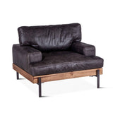 Portofino Industrial 41" Accent Chair in Morocco Black Leather by Home Trends & Design at Eve Furniture
