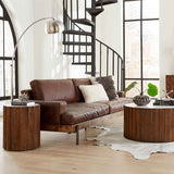 Portofino Industrial 94" Sofa in Geisha Brown Leather by Home Trends & Design at Eve Furniture