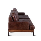Portofino Industrial 94" Sofa in Geisha Brown Leather by Home Trends & Design at Eve Furniture