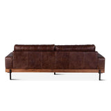 Portofino Industrial 94" Sofa in Geisha Brown Leather by Home Trends & Design at Eve Furniture