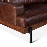 Portofino Industrial 94" Sofa in Geisha Brown Leather by Home Trends & Design at Eve Furniture