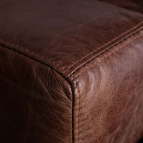 Portofino Industrial 94" Sofa in Geisha Brown Leather by Home Trends & Design at Eve Furniture