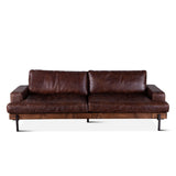 Portofino Industrial 94" Sofa in Geisha Brown Leather by Home Trends & Design at Eve Furniture