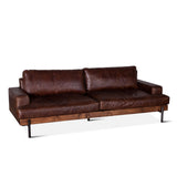 Portofino Industrial 94" Sofa in Geisha Brown Leather by Home Trends & Design at Eve Furniture