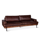 Portofino Industrial 94" Sofa in Geisha Brown Leather by Home Trends & Design at Eve Furniture