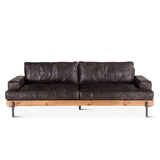 Portofino Industrial 94" Sofa in Morocco Black Leather by Home Trends & Design at Eve Furniture