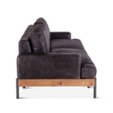 Portofino Industrial 94" Sofa in Morocco Black Leather by Home Trends & Design at Eve Furniture