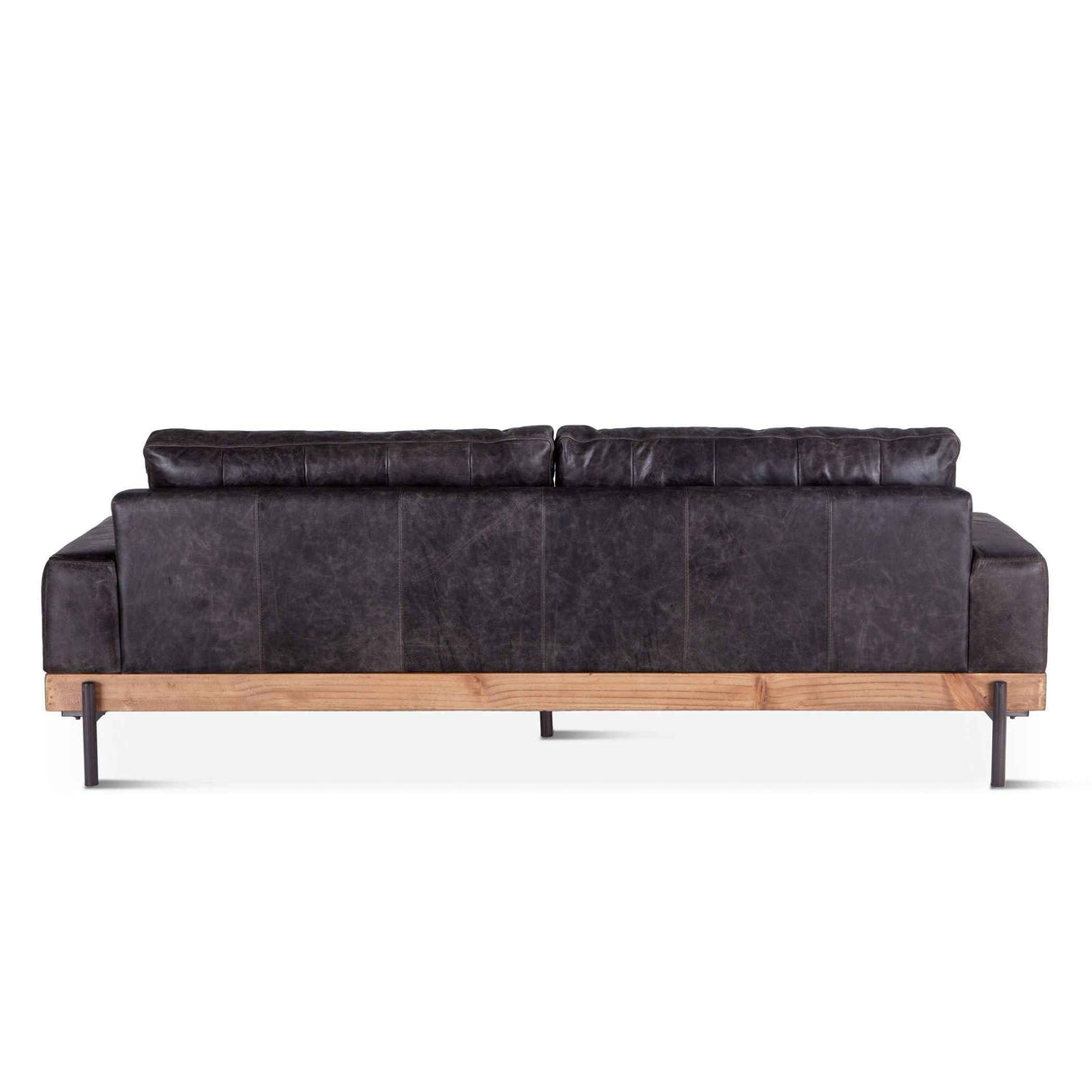 Portofino Industrial 94" Sofa in Morocco Black Leather by Home Trends & Design at Eve Furniture