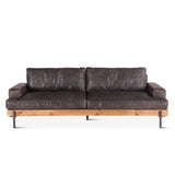 Portofino Industrial 94" Sofa in Morocco Black Leather by Home Trends & Design at Eve Furniture