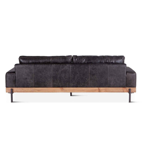 Portofino Industrial 94" Sofa in Morocco Black Leather by Home Trends & Design at Eve Furniture