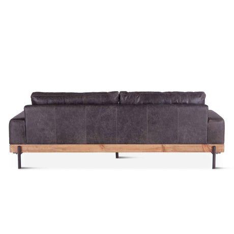Portofino Industrial 94" Sofa in Morocco Black Leather by Home Trends & Design at Eve Furniture