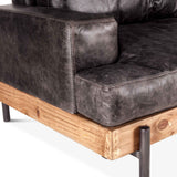 Portofino Industrial 94" Sofa in Morocco Black Leather by Home Trends & Design at Eve Furniture