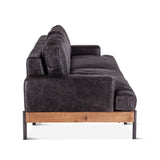 Portofino Industrial 94" Sofa in Morocco Black Leather by Home Trends & Design at Eve Furniture