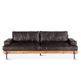 Portofino Industrial 94" Sofa in Morocco Black Leather by Home Trends & Design at Eve Furniture