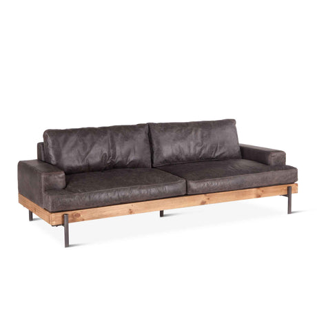 Portofino Industrial 94" Sofa in Morocco Black Leather by Home Trends & Design at Eve Furniture