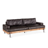 Portofino Industrial 94" Sofa in Morocco Black Leather by Home Trends & Design at Eve Furniture