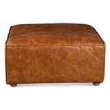 Portofino Loft Sectional Ottoman in Cocoa Brown Leather by Home Trends & Design at Eve Furniture